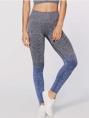 Lululemon Balance & Resist 7/8 Leggings Ombre Navy gray High Rise size 2